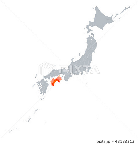 高知県地図のイラスト素材