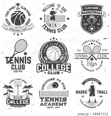 テニス シンボルマーク ロゴ ラケットの写真素材