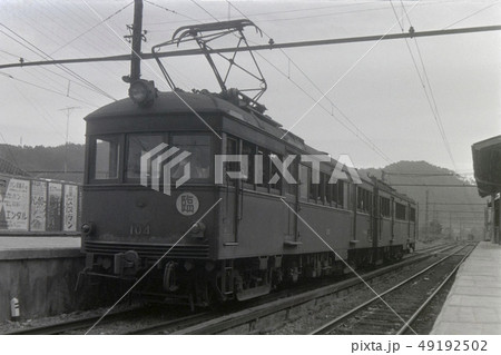 モノクロ 阪急 電車 鉄道の写真素材