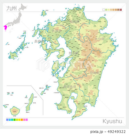 長崎県 長崎 マップ 地図のイラスト素材