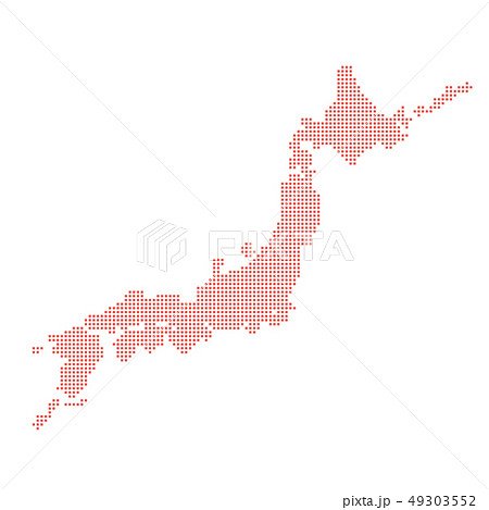 ベクター 日本 日本地図 ドットのイラスト素材