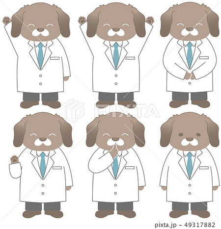 犬 擬人化 かわいい 茶色の写真素材