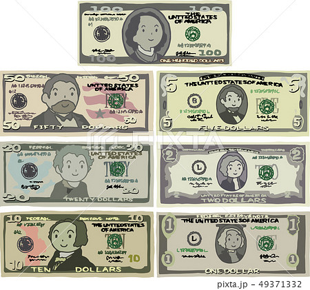 ベクター 1ドル 紙幣 外貨のイラスト素材