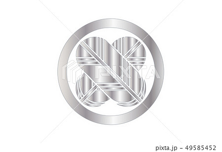 丸に違い鷹の羽のイラスト素材