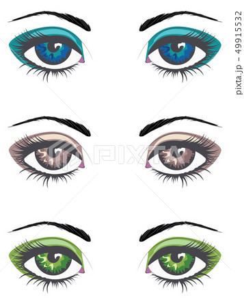 Set of Female Eyes of Different Colors in the Style of Manga. Stock Vector  - Illustration of design, cartoon: 273805147