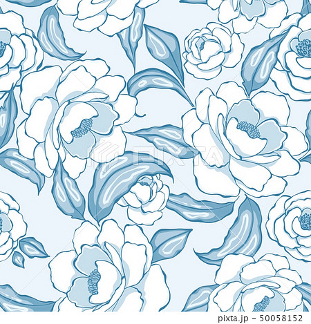 テクスチャ モノクロ 牡丹 花のイラスト素材