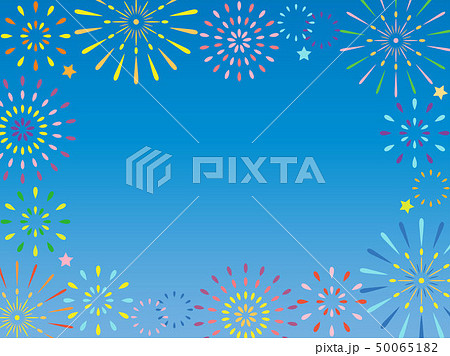 フレーム 花火 メッセージカード 枠のイラスト素材