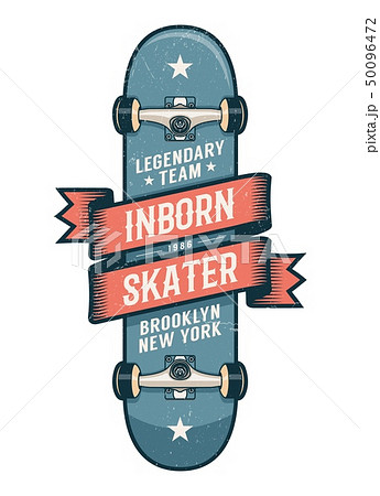 スケボー スケートボード ステッカー かっこいいの写真素材