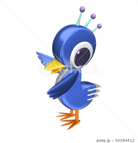鳥 小鳥 青い鳥 キャラクターの写真素材