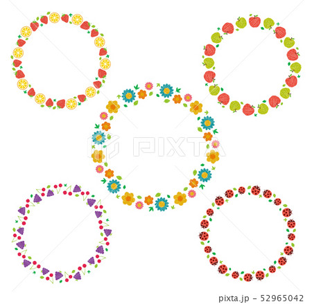 花 ポップ 手書き 線画の写真素材