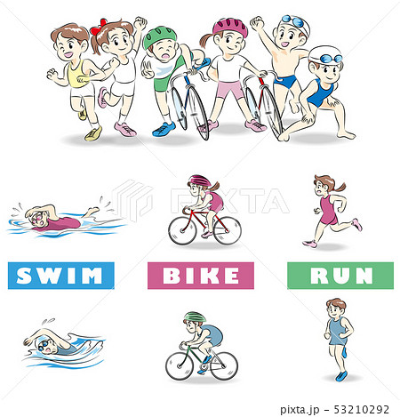 トライアスロン バイクのイラスト素材