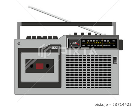 ラジカセ オーディオ レトロ ラジオのイラスト素材