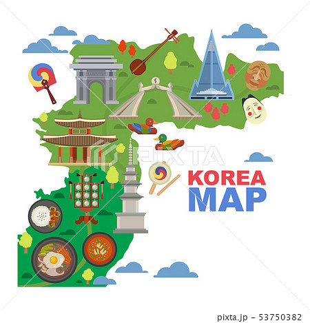 地図 朝鮮 ソウル イラストのイラスト素材