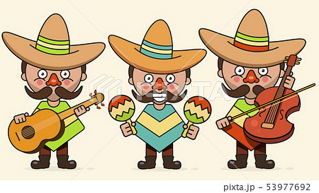 メキシカン メキシコ人 漫画 帽子のイラスト素材