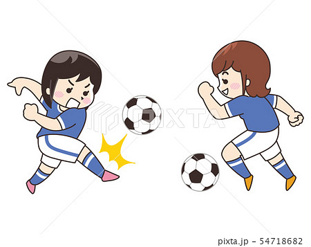 女子サッカーのイラスト素材集 Pixta ピクスタ