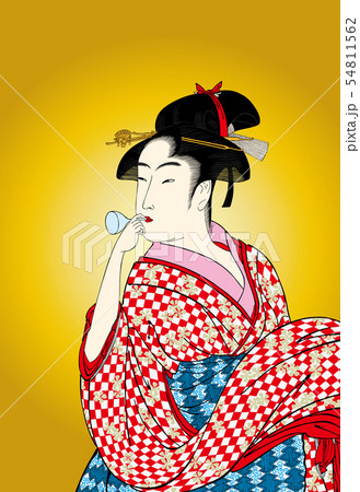 ポッピンを吹く女の写真素材 - PIXTA