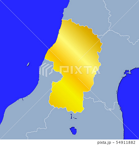 山形県地図のイラスト素材