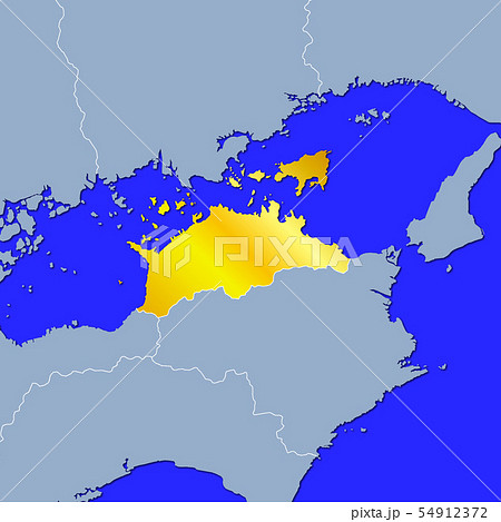香川県地図のイラスト素材