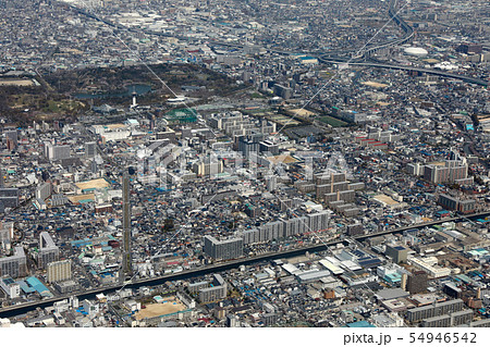 鶴見緑地 航空写真 大阪 鶴見区の写真素材