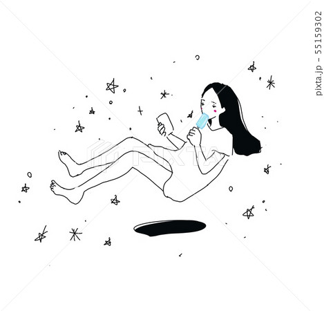 アイス スマホ 浮遊 スマートフォンのイラスト素材