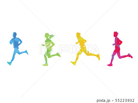 ゴール 短距離走 マラソン 走るの写真素材