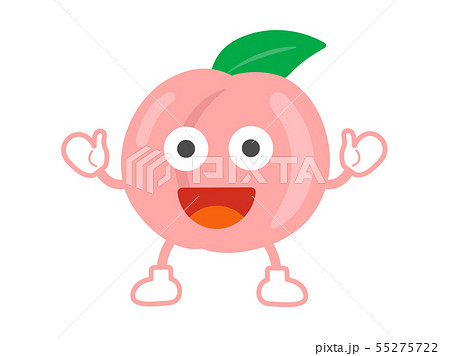 桃 キャラクターの写真素材