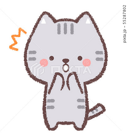 猫 びっくり 驚く 驚きのイラスト素材