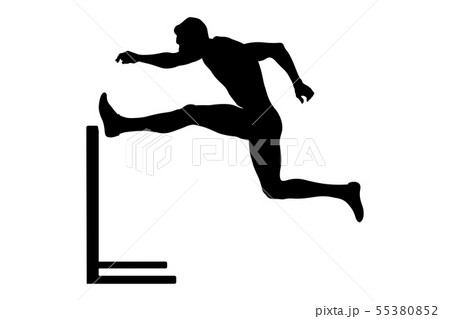 ベクター シルエット ハードル 人物のイラスト素材