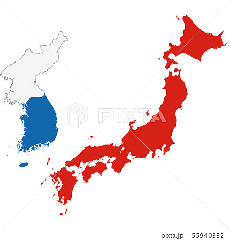 朝鮮半島 地図 韓国のイラスト素材