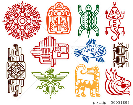 マヤ パターン 柄 模様のイラスト素材