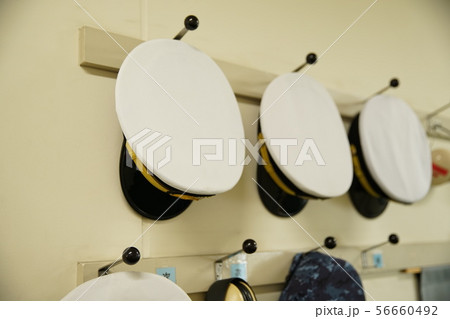 制帽 海上自衛隊 自衛隊 帽子の写真素材