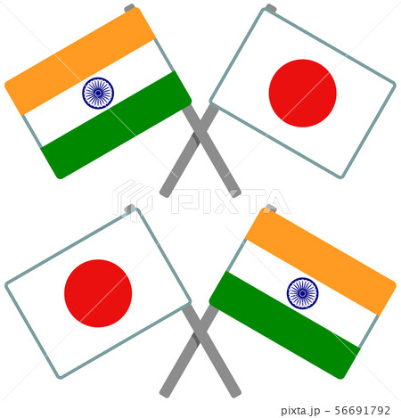 インド共和国 インド 国旗 旗のイラスト素材