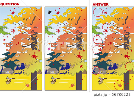 間違い探しのイラスト素材