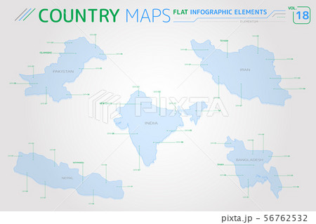 バングラデシュ インド グローバル 世界地図のイラスト素材