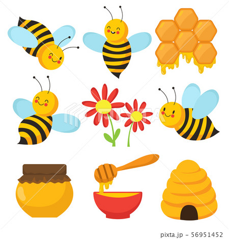 ミツバチ かわいい キュート 可愛いのイラスト素材