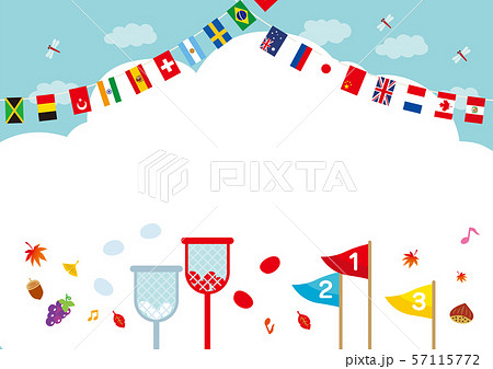 体育祭 旗 国旗のイラスト素材