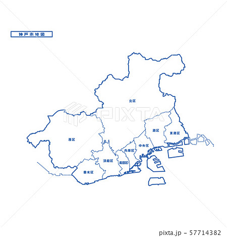 神戸市地図のイラスト素材