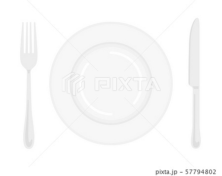 食器 ナイフ フォーク 皿のイラスト素材