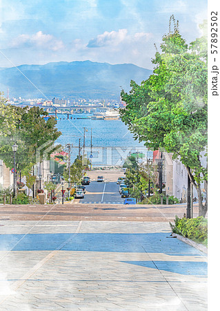 函館八幡坂の水彩画 F30号サイズ k*u様 函館八幡坂の水彩画 F30号サイズ 函館八幡坂の