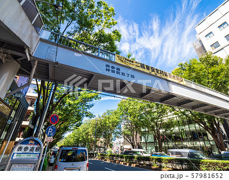 神宮前 原宿 歩道橋 風景の写真素材