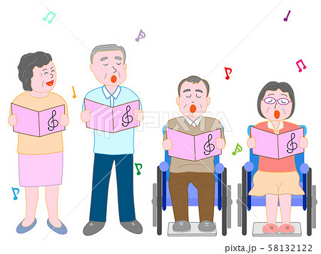 ベクター 合唱 老人 シニアのイラスト素材