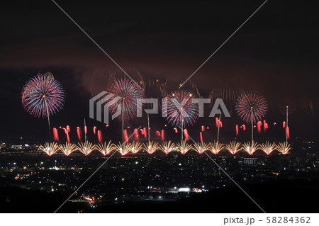 フェニックス花火の写真素材