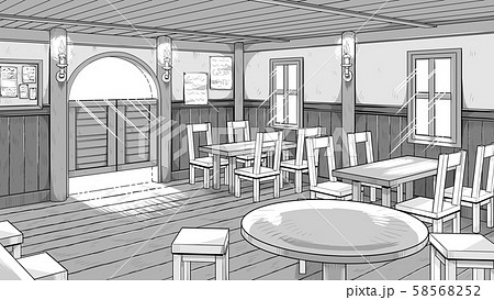 漫画 酒場 居酒屋 屋内のイラスト素材