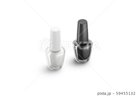 Blank White Cosmetic Bag Lipstick Tube And Nail Polish Mockup