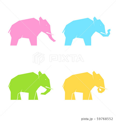 ピンク色 ぞう ゾウ 象のイラスト素材