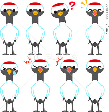 鳥 正面のイラスト素材