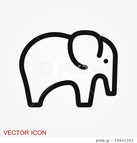 ぞう ゾウ 象 ロゴのイラスト素材