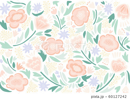 花 パターン 可愛い ガーリーのイラスト素材