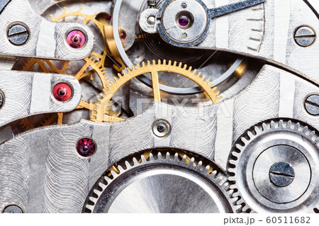 時計 懐中時計 ギア 歯車の写真素材