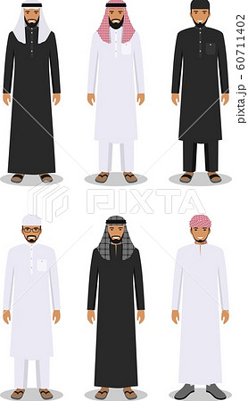 伝統的 コスチューム イスラム教徒 人々のイラスト素材